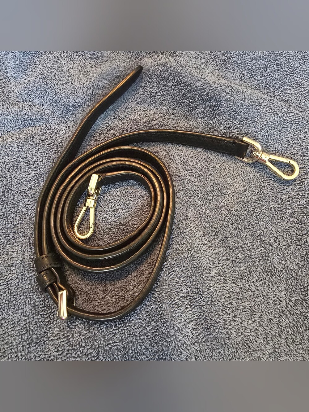 Kate Spade Black Leather Crossbody Strap with Gold Hardware